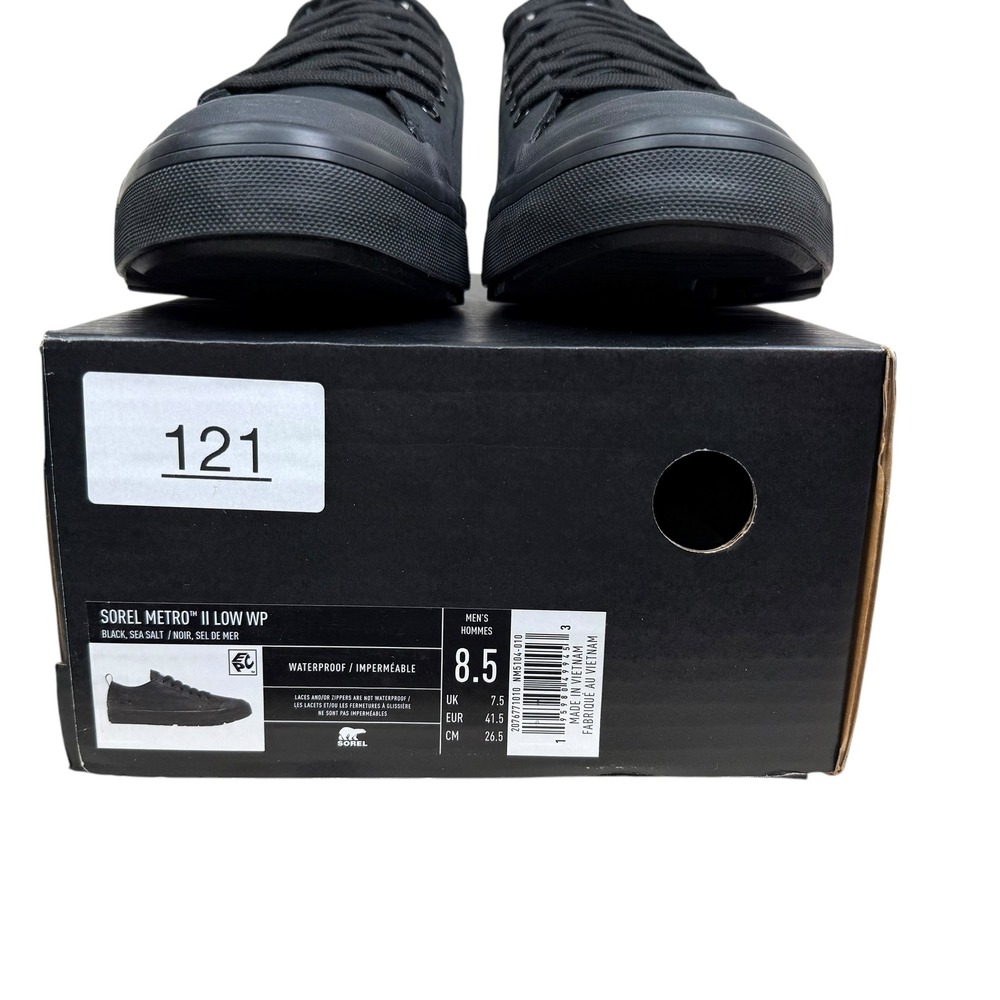 SOREL Men Metro II Sneakers Waterproof Lace Up Low Top Black Sea Salt Size 8.5 - Picture 10 of 13